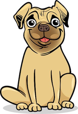 simsearch:400-07658326,k - Cartoon Illustration of Cute Purebred Pug Dog Stock Photo - Budget Royalty-Free & Subscription, Code: 400-07053933