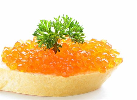 simsearch:400-07572419,k - delicacy appetizer red caviar on a white baguette Stock Photo - Budget Royalty-Free & Subscription, Code: 400-07060871