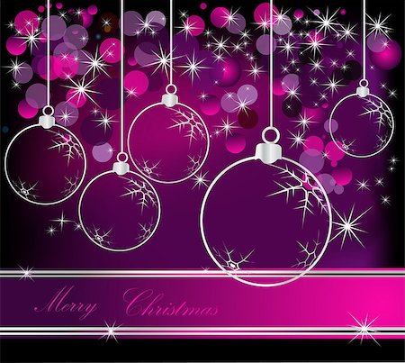Merry Christmas  background silver and violet Stockbilder - Microstock & Abonnement, Bildnummer: 400-07060888