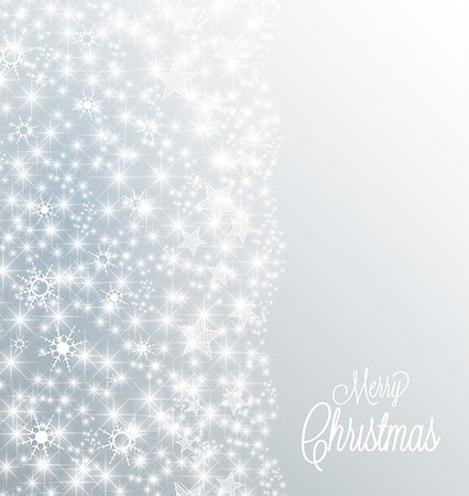 Silver christmas background with snow and stars Stock Photo - Budget Royalty-Free & Subscription, Code: 400-07060941
