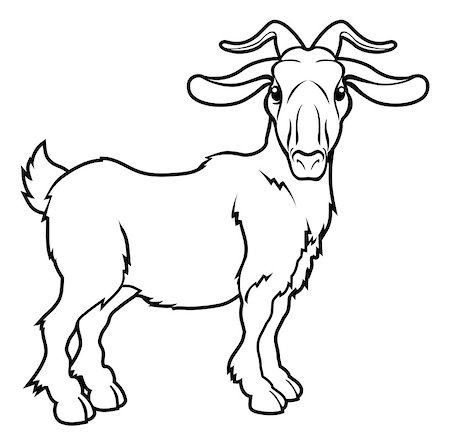 An illustration of a stylised goat or ram perhaps a goat tattoo Stock Photo - Budget Royalty-Free & Subscription, Code: 400-07060957