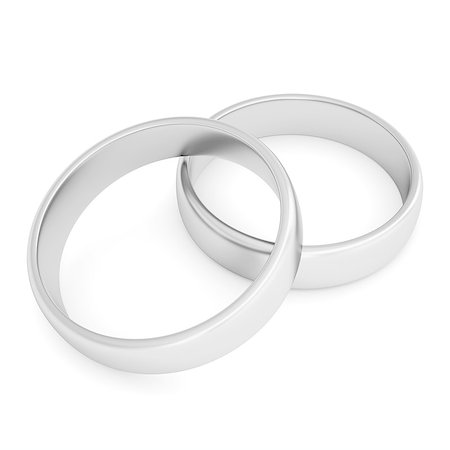 simsearch:400-05361582,k - Two silver rings. Isolated render on a white background Stock Photo - Budget Royalty-Free & Subscription, Code: 400-07060979