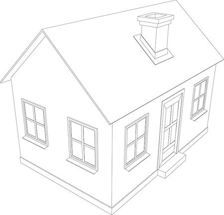 simsearch:400-07614731,k - Small house. Wire-frame building on the white background. EPS 10 vector format Stock Photo - Budget Royalty-Free & Subscription, Code: 400-07060986