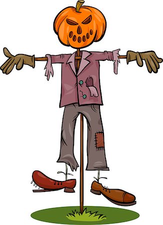 simsearch:400-04203876,k - Cartoon Illustration of Spooky Halloween Scarecrow Fright Stock Photo - Budget Royalty-Free & Subscription, Code: 400-07061047