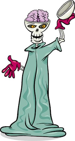 Cartoon Illustration of Spooky Halloween Skeleton or Death Character Photographie de stock - Aubaine LD & Abonnement, Code: 400-07061050