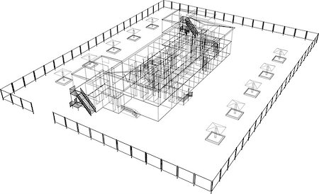 simsearch:400-07614731,k - Wire-frame abstract archticture on the white background. EPS 10 vector format Stock Photo - Budget Royalty-Free & Subscription, Code: 400-07061109