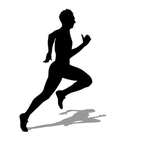 Running silhouettes. Vector illustration. Stock Photo - Budget Royalty-Free & Subscription, Code: 400-07061184