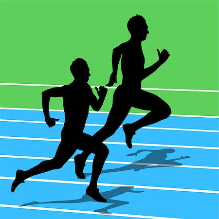 Running silhouettes. Vector illustration. Stock Photo - Budget Royalty-Free & Subscription, Code: 400-07061186
