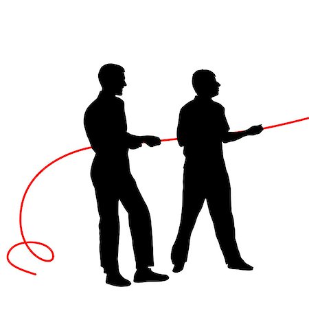 simsearch:400-07047642,k - Black silhouettes of people pulling ropeÑ?. Vector illustration. Stock Photo - Budget Royalty-Free & Subscription, Code: 400-07061181