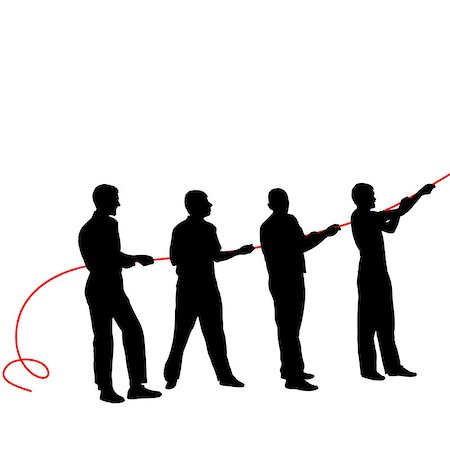 simsearch:400-07047642,k - Black silhouettes of people pulling ropeÑ?. Vector illustration. Stock Photo - Budget Royalty-Free & Subscription, Code: 400-07061182