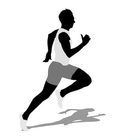 Running silhouettes. Vector illustration. Stock Photo - Budget Royalty-Free & Subscription, Code: 400-07061183