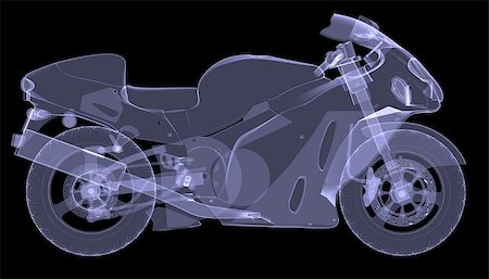simsearch:400-06793285,k - Sport bike. The X-ray render on a black background Foto de stock - Royalty-Free Super Valor e Assinatura, Número: 400-07061222