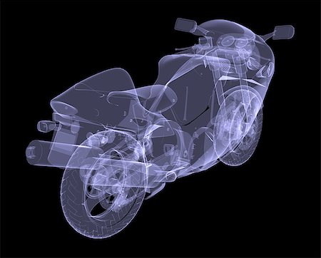 simsearch:400-06793285,k - Sport bike. The X-ray render on a black background Foto de stock - Royalty-Free Super Valor e Assinatura, Número: 400-07061236