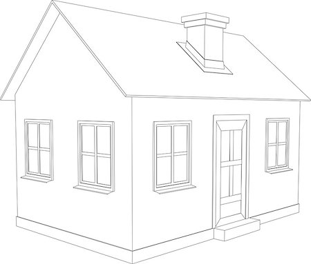 simsearch:400-07614731,k - Small house. Wire-frame building on the white background. EPS 10 vector format Stock Photo - Budget Royalty-Free & Subscription, Code: 400-07061246