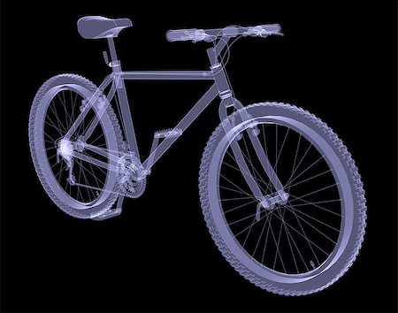simsearch:400-08162631,k - Bicycle. The X-ray render on a black background Stock Photo - Budget Royalty-Free & Subscription, Code: 400-07061272