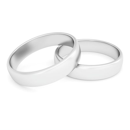 simsearch:400-05361582,k - Two silver rings. Isolated render on a white background Stock Photo - Budget Royalty-Free & Subscription, Code: 400-07061273