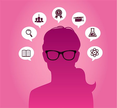 Vector illustration of Woman with glasses Stock Photo - Budget Royalty-Free & Subscription, Code: 400-07061329