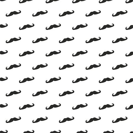 Seamless vector pattern, background or texture with black curly vintage retro gentleman mustaches on white background. For hipster websites, desktop wallpaper, blog, web design. Stock Photo - Budget Royalty-Free & Subscription, Code: 400-07061426