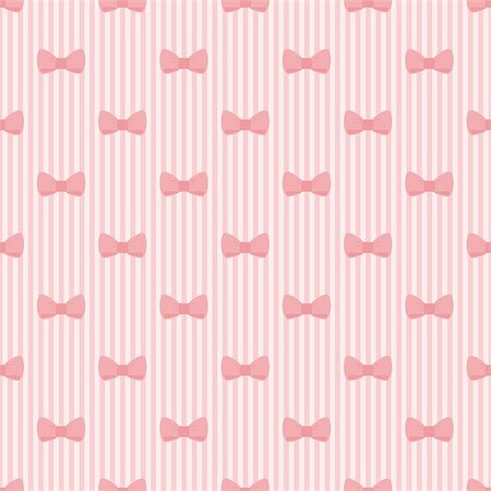 Seamless vector pattern with bows on a pastel pink strips background. For cards, invitations, wedding or baby shower albums, backgrounds, arts and scrapbooks. Foto de stock - Super Valor sin royalties y Suscripción, Código: 400-07061428
