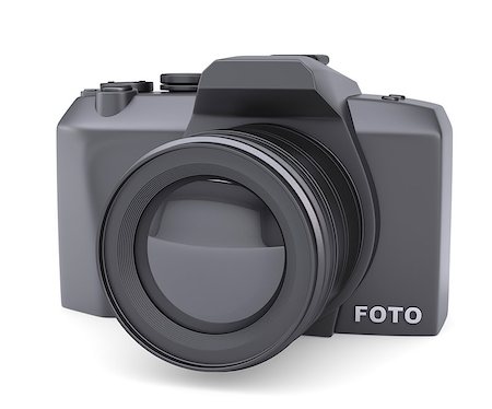 simsearch:400-06770309,k - Professional camera. Isolated render on a white background Stockbilder - Microstock & Abonnement, Bildnummer: 400-07061440