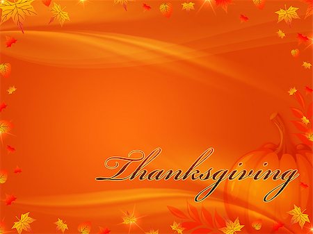 orange background with frame of autumn leaves with text Thanksgiving Stock Photo - Budget Royalty-Free & Subscription, Code: 400-07061549