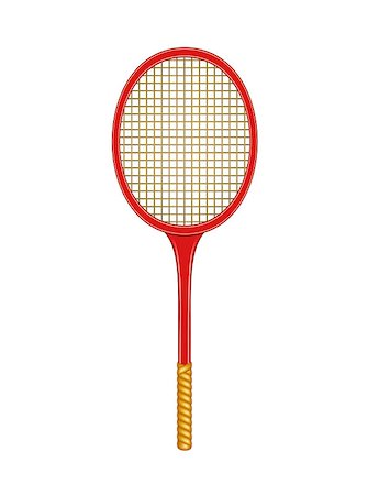 simsearch:400-07044732,k - Tennis racket in vintage design on white background Foto de stock - Super Valor sin royalties y Suscripción, Código: 400-07061633