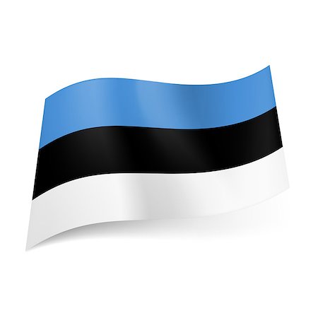 estonian ethnicity - National flag of Estonia: blue, black and white horizontal stripes. Stock Photo - Budget Royalty-Free & Subscription, Code: 400-07061691