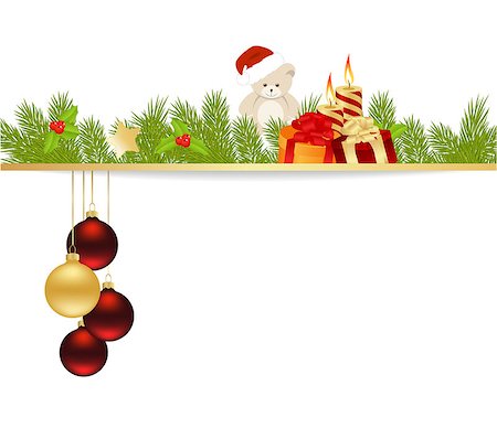 Christmas background with balls. Vector illustration. Stock Photo - Budget Royalty-Free & Subscription, Code: 400-07061808