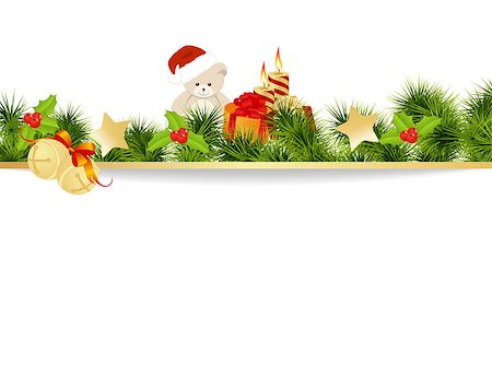 Christmas card background with toys. Vector illustration. Stock Photo - Budget Royalty-Free & Subscription, Code: 400-07061802