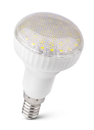 simsearch:622-06397857,k - Closeup of newest LED light bulb isolated on white with clipping path Stockbilder - Microstock & Abonnement, Bildnummer: 400-07061888