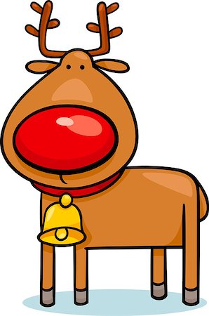 Cartoon Illustration of Cute Reindeer Christmas Character Stock Photo - Budget Royalty-Free & Subscription, Code: 400-07062030
