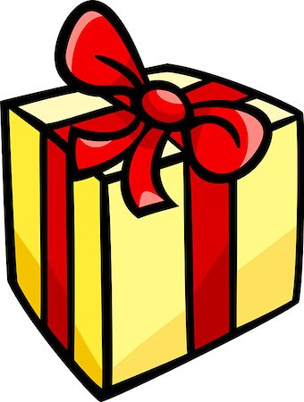 simsearch:400-07049289,k - Cartoon Illustration of Christmas or Birthday Present or Gift Object Clip Art Photographie de stock - Aubaine LD & Abonnement, Code: 400-07062046