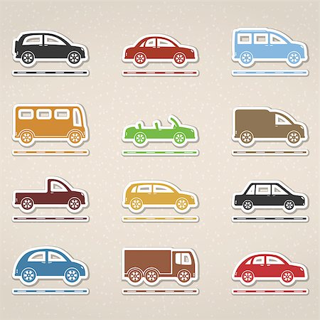 simsearch:400-08015019,k - Set of icons of cars, vector eps10 illustration Stock Photo - Budget Royalty-Free & Subscription, Code: 400-07062098