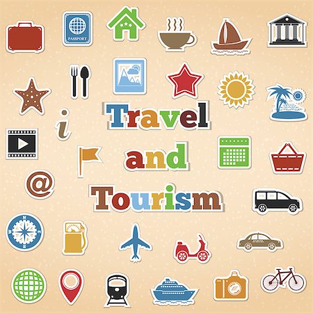 simsearch:400-08096778,k - Travel and tourism icons, vector eps10 illustration Stock Photo - Budget Royalty-Free & Subscription, Code: 400-07062099