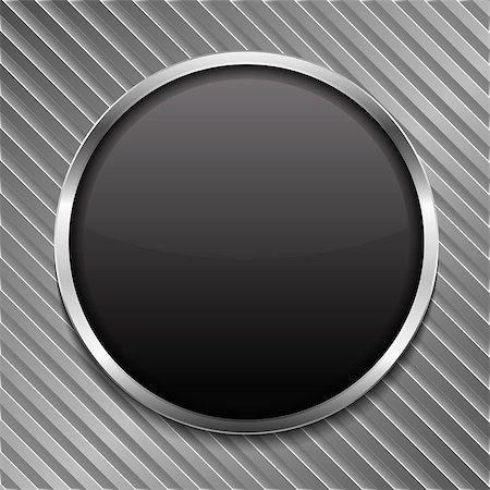 simsearch:400-05749892,k - Round black board on striped metal background, vector eps10 illustration Stock Photo - Budget Royalty-Free & Subscription, Code: 400-07062102