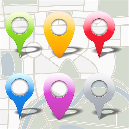 simsearch:400-07054451,k - Map markers on the map, vector eps10 illustration Stock Photo - Budget Royalty-Free & Subscription, Code: 400-07062141