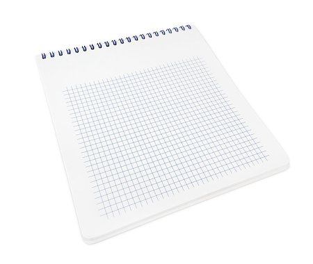 simsearch:400-06924810,k - Spiral notebook with squared paper sheets isolated on white including clipping path Stock Photo - Budget Royalty-Free & Subscription, Code: 400-07062214