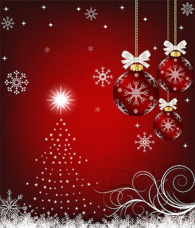 Christmas red background Foto de stock - Royalty-Free Super Valor e Assinatura, Número: 400-07062236