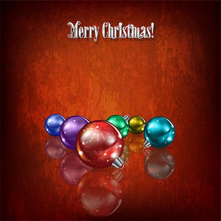 Abstract celebration background with color Christmas decorations on red Stock Photo - Budget Royalty-Free & Subscription, Code: 400-07062444