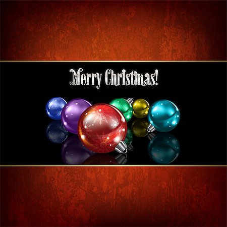 Abstract celebration background with color Christmas decorations on black Stock Photo - Budget Royalty-Free & Subscription, Code: 400-07062443