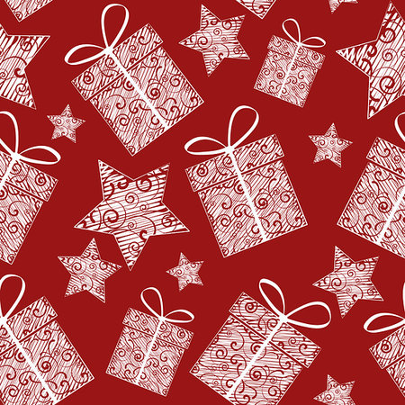 Christmas seamless patterns of Christmas decorations Foto de stock - Super Valor sin royalties y Suscripción, Código: 400-07062457