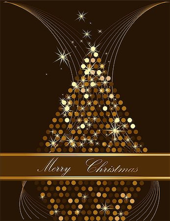 Gold Christmas tree Stockbilder - Microstock & Abonnement, Bildnummer: 400-07062513