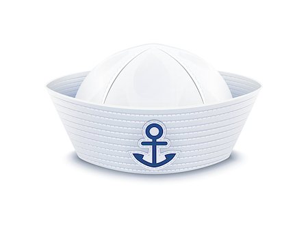 sailor - Sailor cap. vector illustration isolated on white background EPS10. Transparent objects and opacity masks used for shadows and lights drawing Stock Photo - Budget Royalty-Free & Subscription, Code: 400-07062524