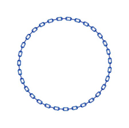 Blue chain in shape of circle on white background Stock Photo - Budget Royalty-Free & Subscription, Code: 400-07062637