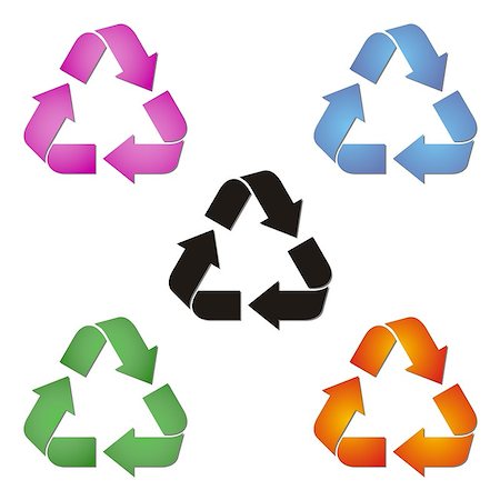 simsearch:400-04069668,k - set of coloured recycle symbols on white background Photographie de stock - Aubaine LD & Abonnement, Code: 400-07062689