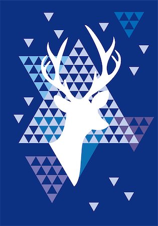 simsearch:400-07115285,k - Christmas deer with abstract geometric pattern, vector Stock Photo - Budget Royalty-Free & Subscription, Code: 400-07062703