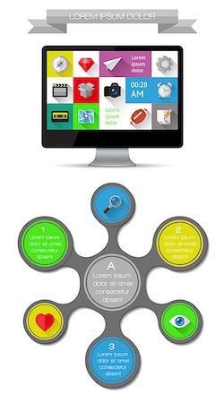 simsearch:400-06867961,k - Ui, infographics and web elements including flat design. EPS10 vector illustration. Stock Photo - Budget Royalty-Free & Subscription, Code: 400-07062714