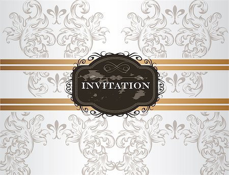 Vector hand drawn  wedding invitation design in classic floral style Stock Photo - Budget Royalty-Free & Subscription, Code: 400-07087044
