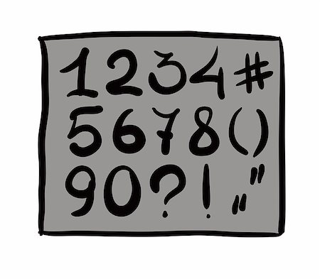 digits. hand drawn. Vector eps8 Photographie de stock - Aubaine LD & Abonnement, Code: 400-07087293