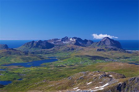 simsearch:400-07087598,k - Picturesque Lofoten islands in Norway on sunny summer day Stock Photo - Budget Royalty-Free & Subscription, Code: 400-07087618